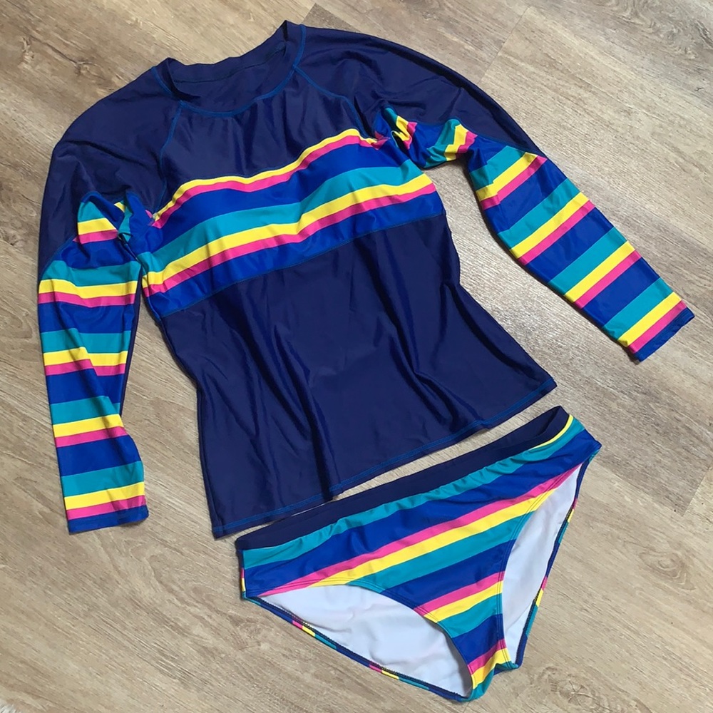 Long sleeve rash guard tankini